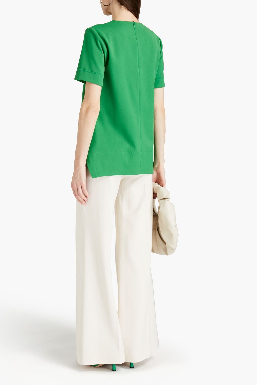 VICTORIA, VICTORIA BECKHAM Twill wide-leg pants