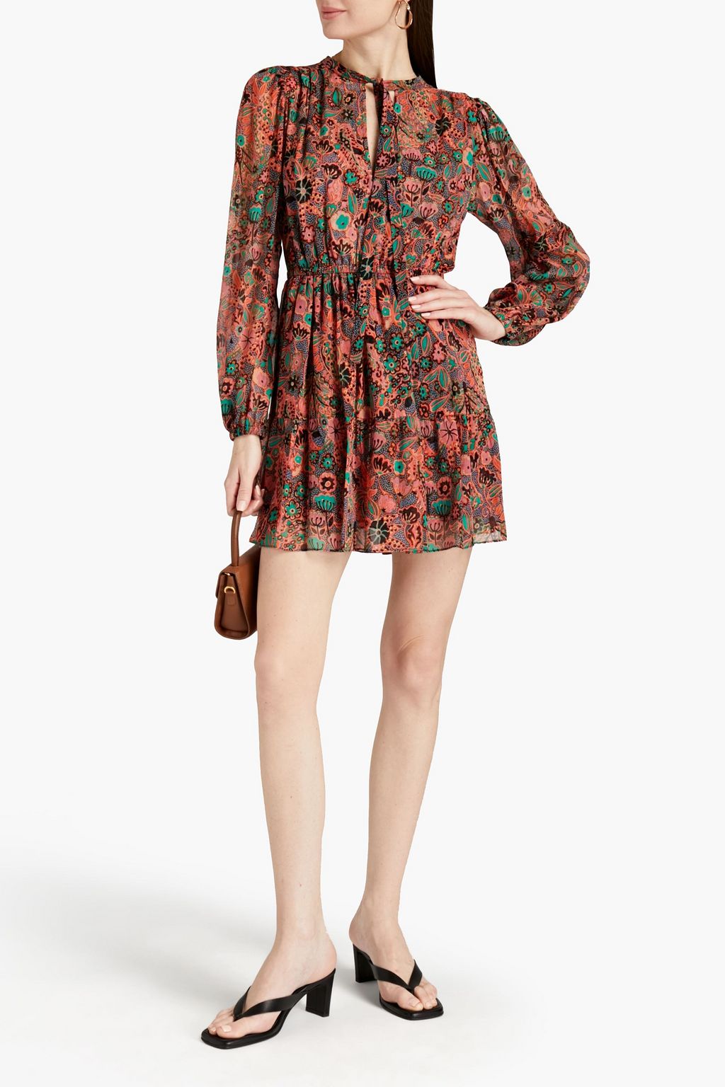 A.L.C. Jolene gathered floralprint mini dress THE