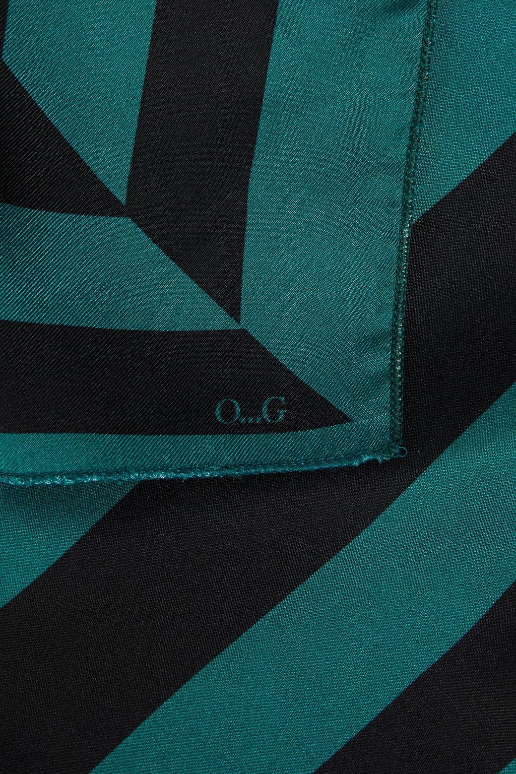 OFFICINE GÉNÉRALE Striped silk-twill scarf