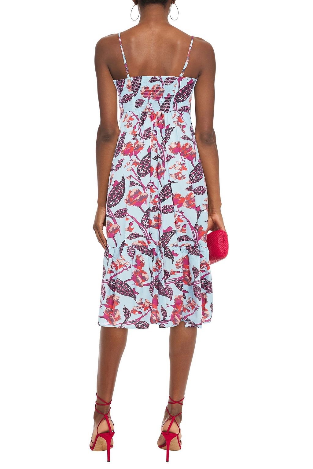 A.L.C. Emilia ruched floral-print cotton-blend poplin midi dress