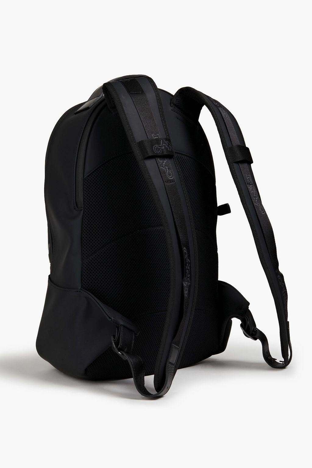 CANALI Leather-trimmed printed PVC backpack