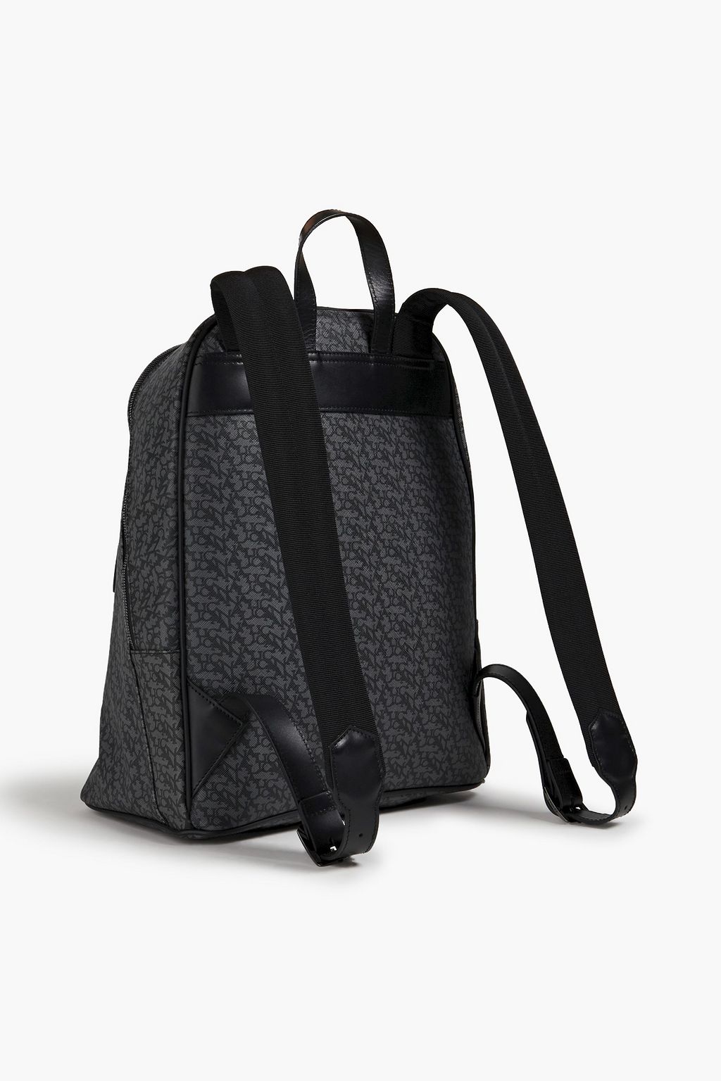 CANALI ロゴプリントフェイクテクスチャードレザー バックパック