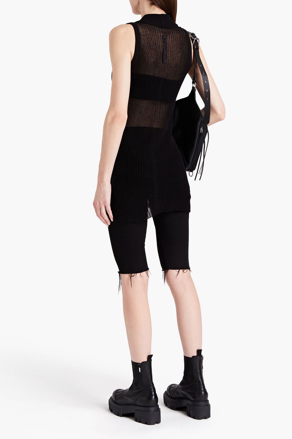 RICK OWENS Ribbed cotton top
