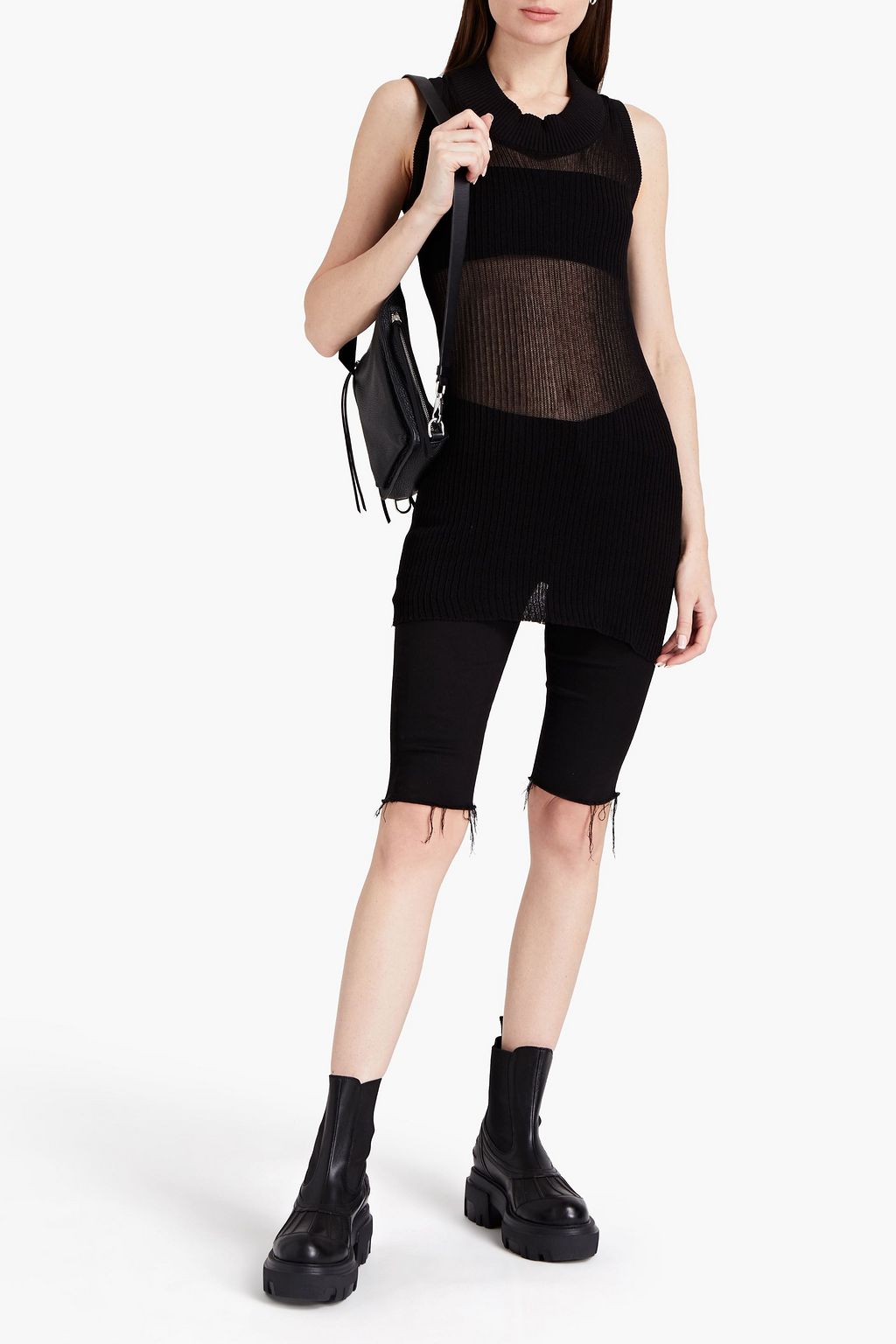 RICK OWENS Ribbed cotton top