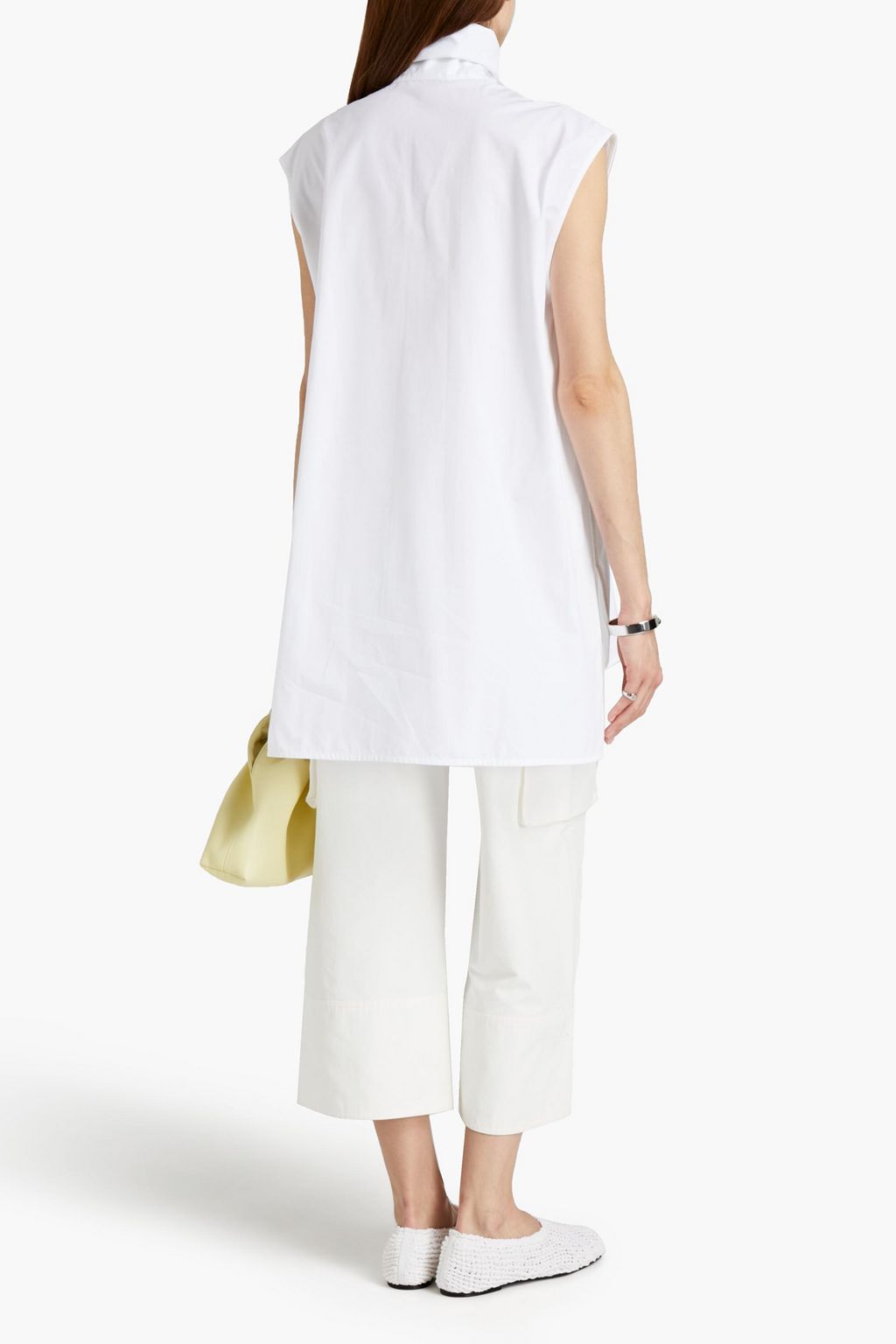 JIL SANDER Buckled cotton-poplin top
