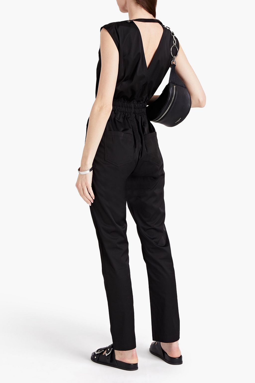 DRKSHDW BY RICK OWENS Cutout gathered satin jumpsuit