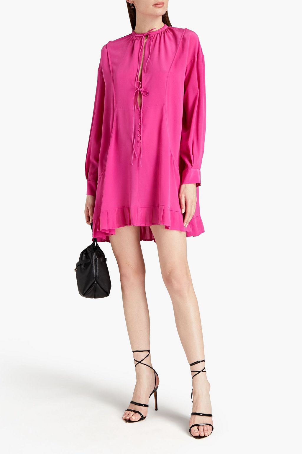 IRO Trony gathered silk-crepe mini dress