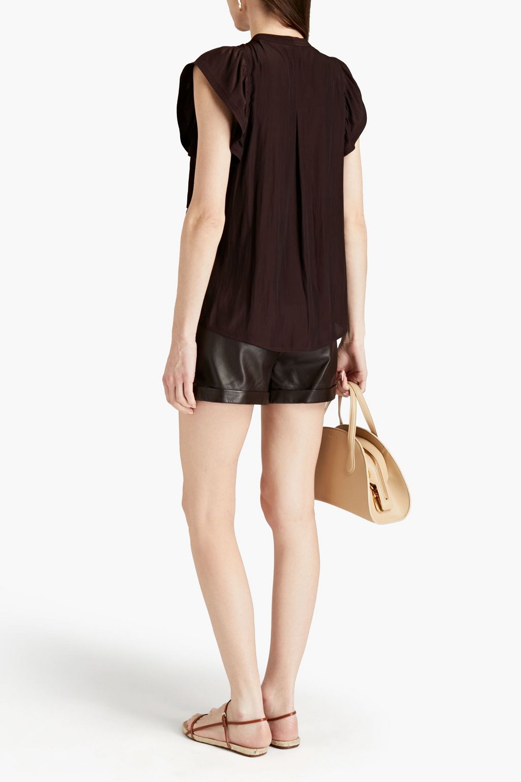 A.L.C. Gathered crepe de chine top