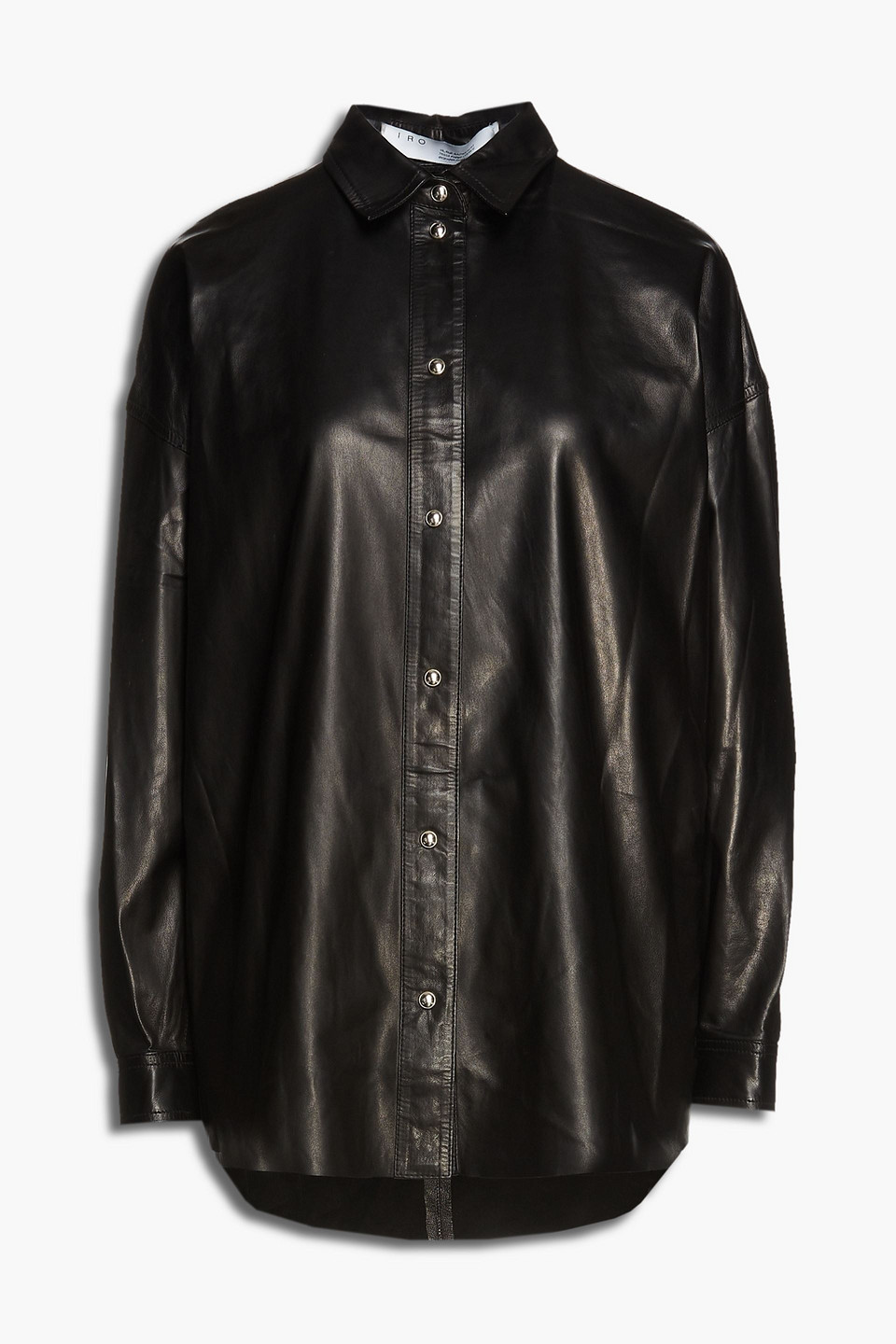 Iro Woman System Leather Shirt Black Size 34