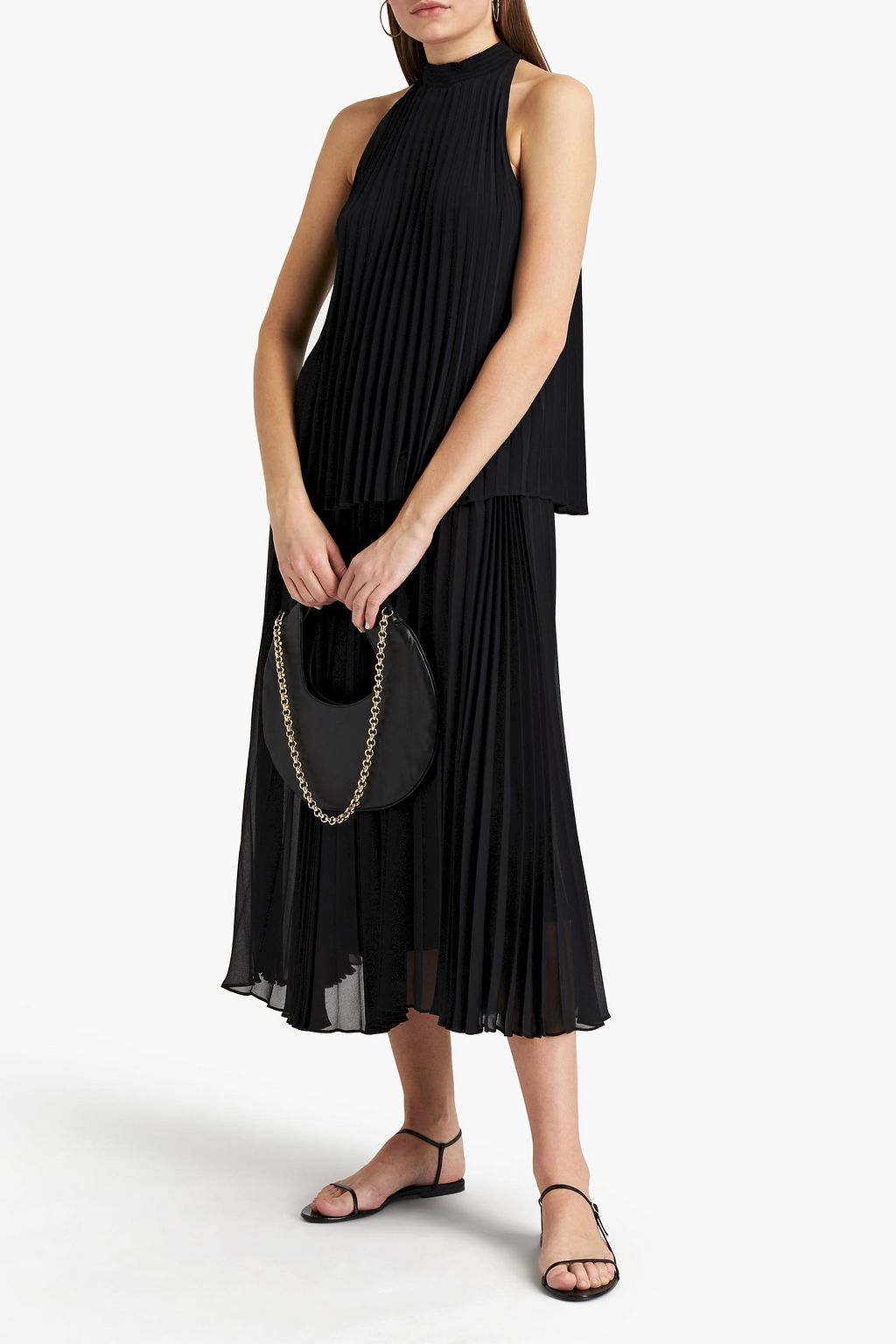 A.L.C. Pleated washed-satin top