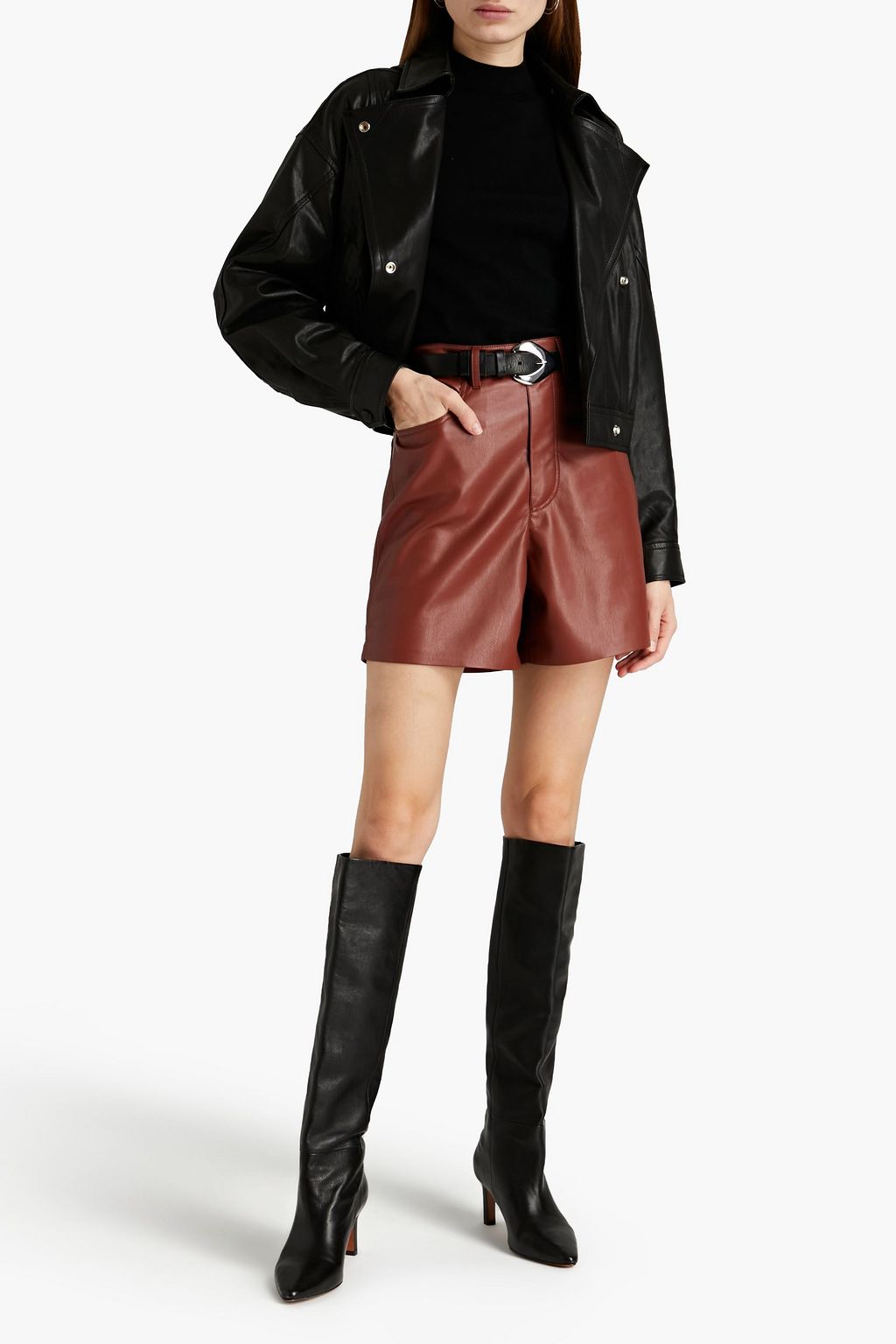 IRO Alkal cropped leather jacket