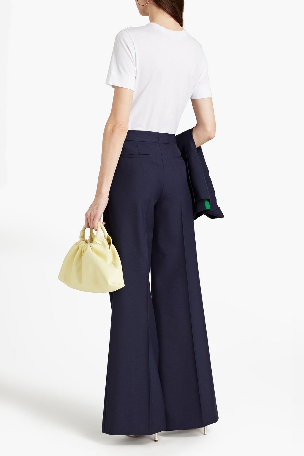 VICTORIA, VICTORIA BECKHAM Twill wide-leg pants
