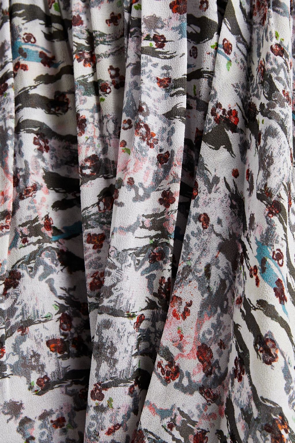 IRO Okoo gathered printed crepe mini dress
