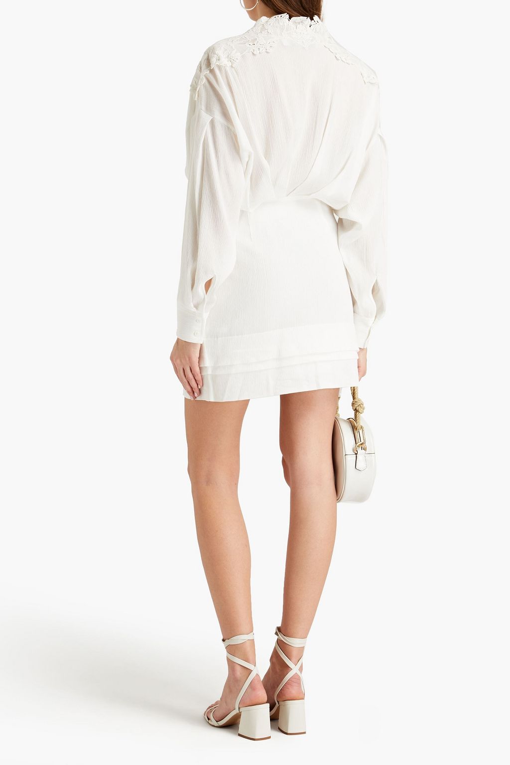 IRO Coya lace-trimmed crepon mini dress