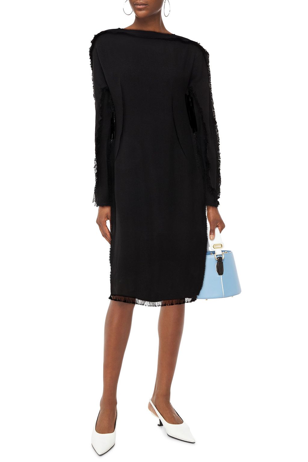 MARNI Frayed gauze midi dress