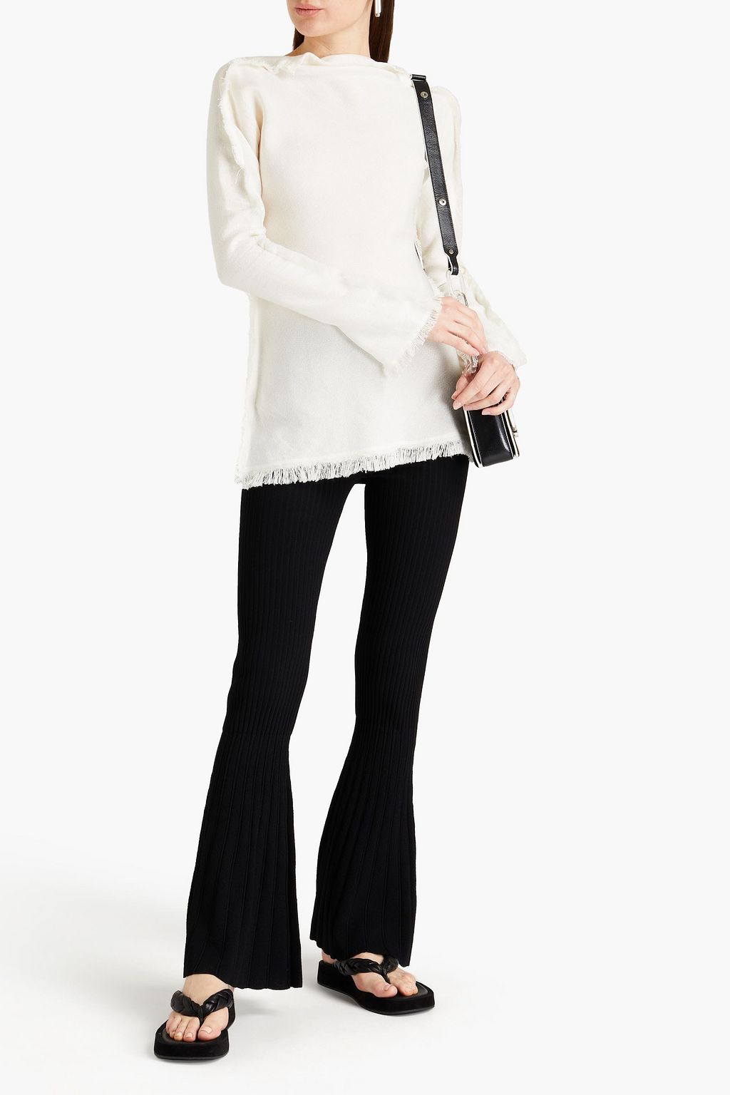 MARNI Frayed gauze top