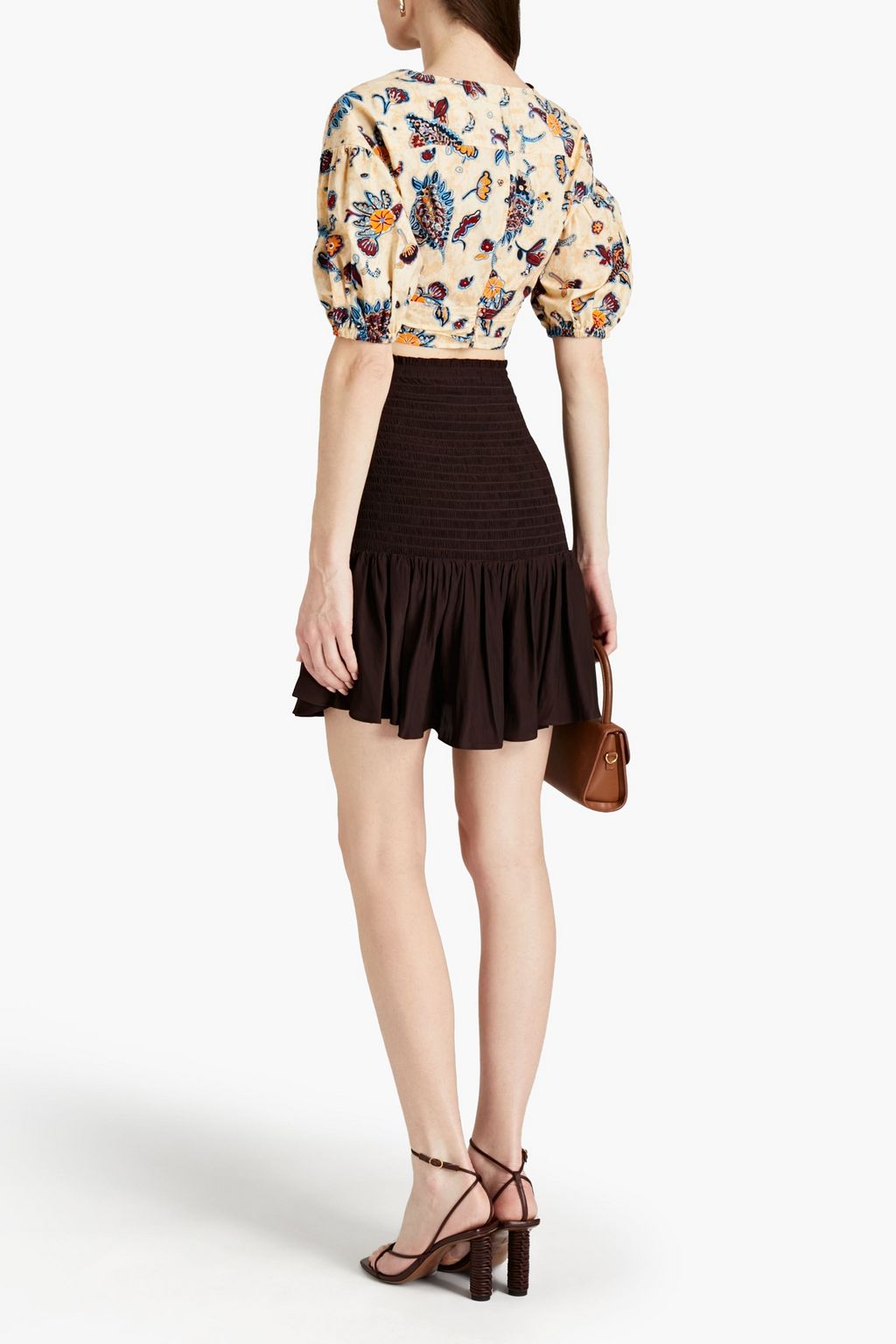 A.L.C. Shirred satin mini skirt