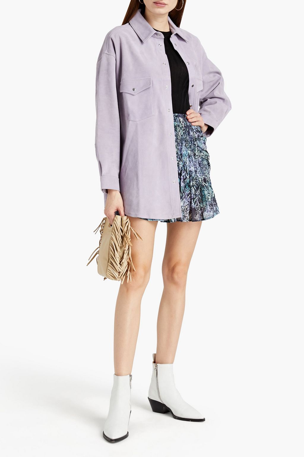 IRO Wolfra oversized suede shirt