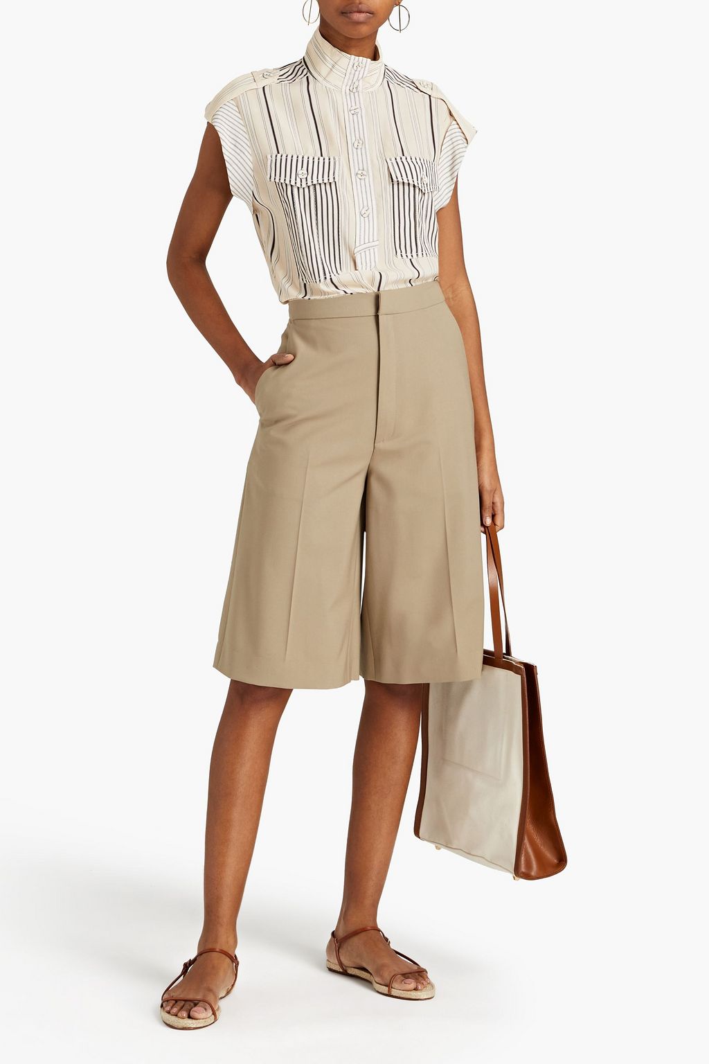 ZIMMERMANN Striped crepe de chine top