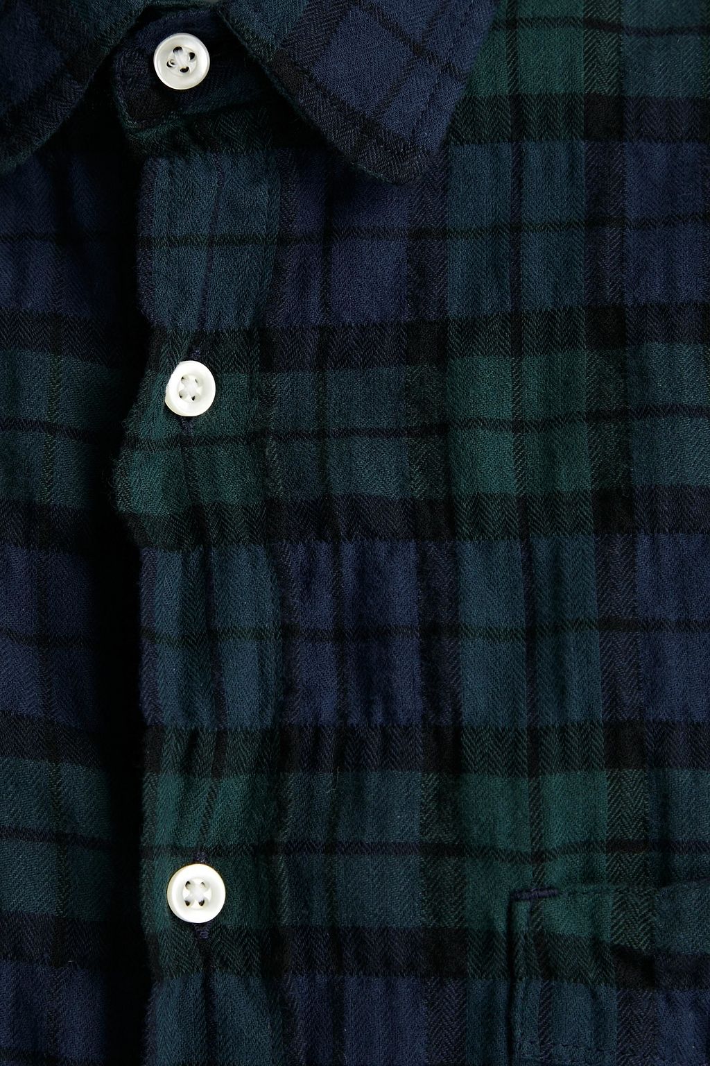 OFFICINE GÉNÉRALE Lipp crinkled checked cotton-blend shirt