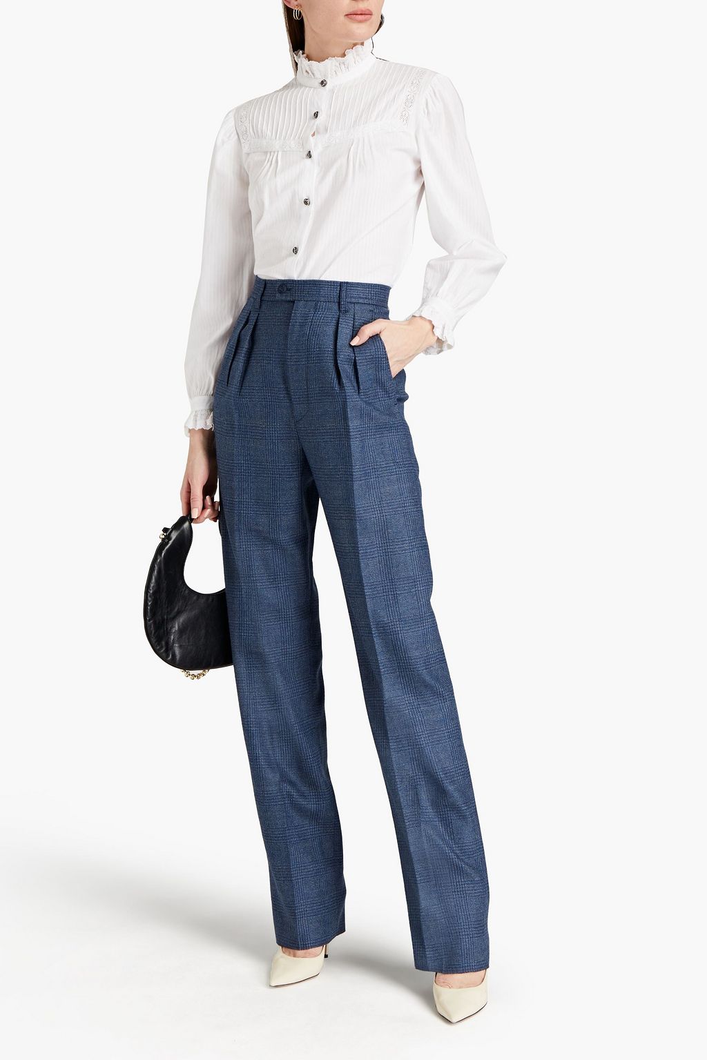 ETRO Pintucked cotton-poplin shirt