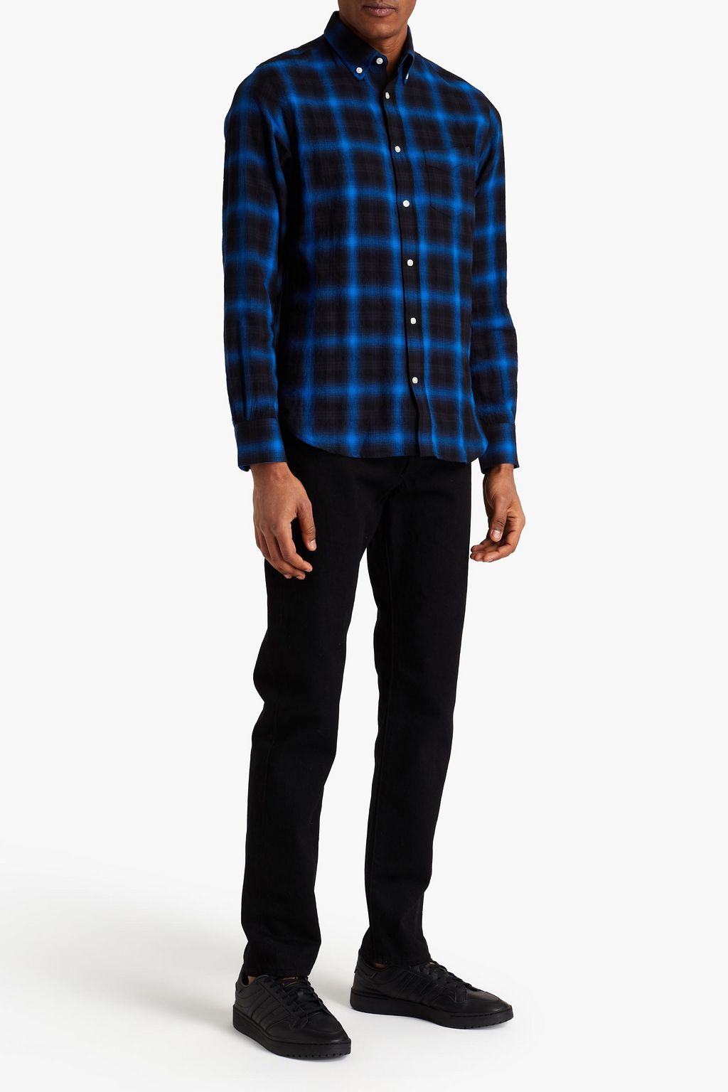 OFFICINE GÉNÉRALE BD checked cotton-blend jacquard shirt