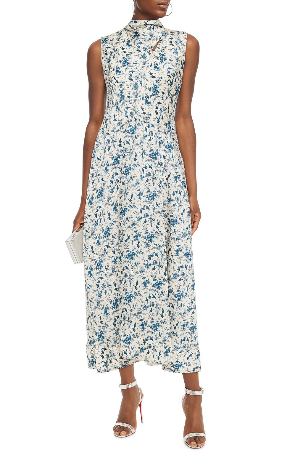 VICTORIA, VICTORIA BECKHAM Printed twill midi dress