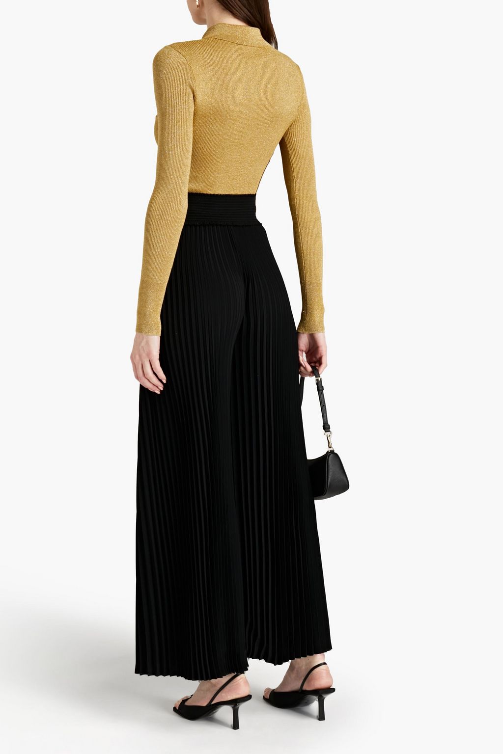 A.L.C. Metallic ribbed-knit sweater