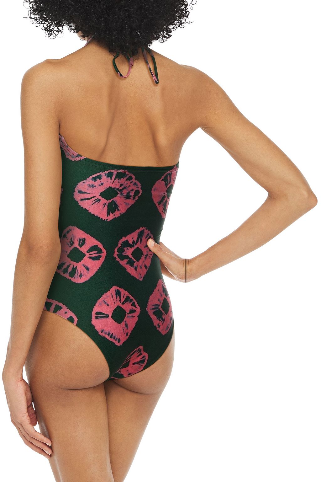 ZIMMERMANN Poppy ruched printed halterneck swimsuit