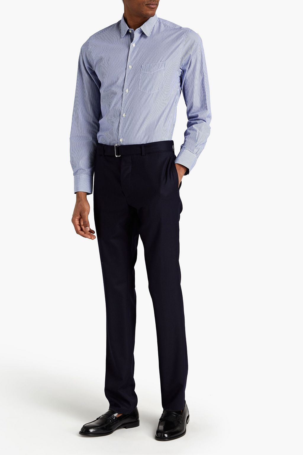 OFFICINE GÉNÉRALE Lipp striped cotton-poplin shirt