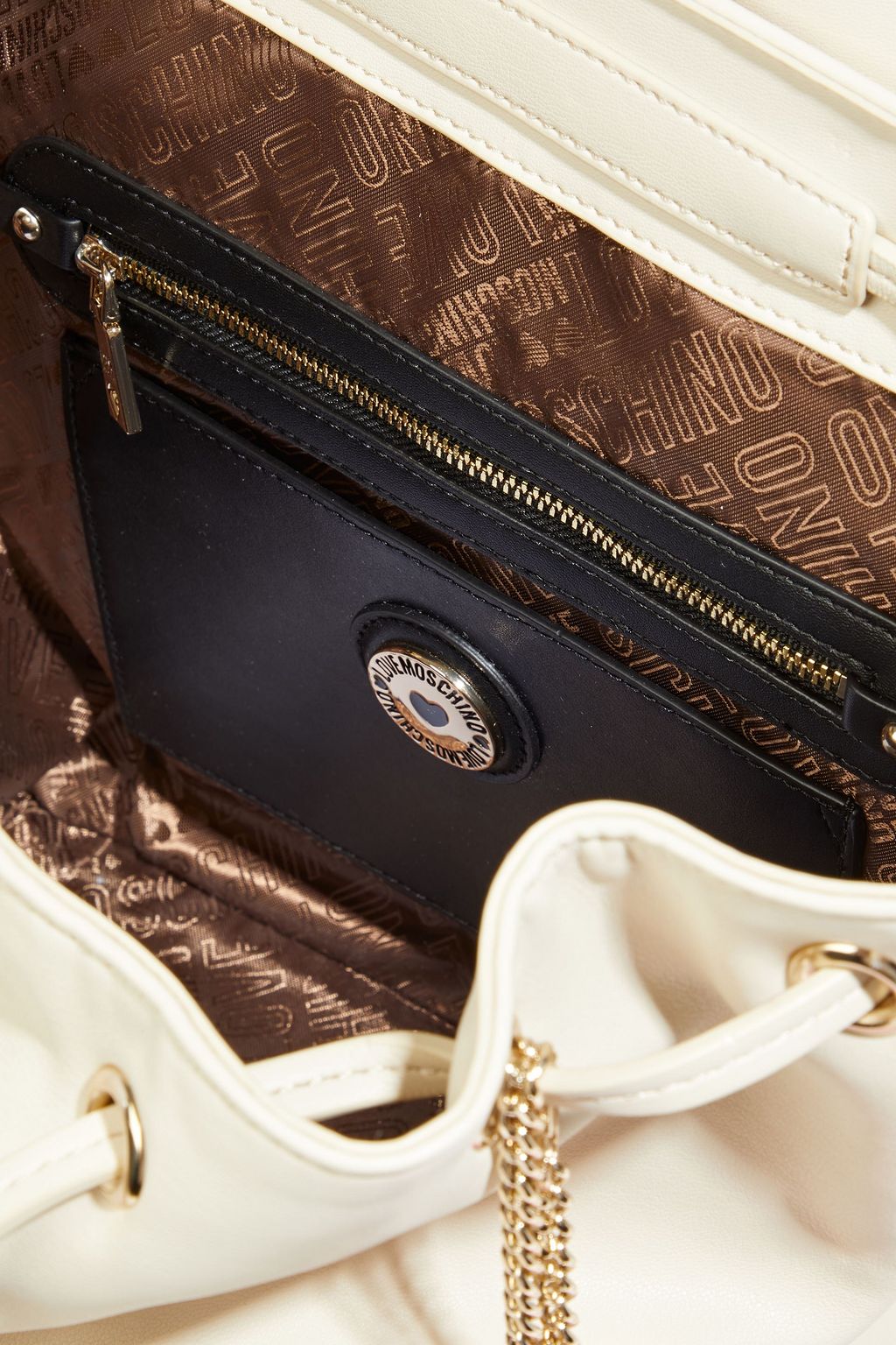 LOVE MOSCHINO Embellished quilted faux leather backpack