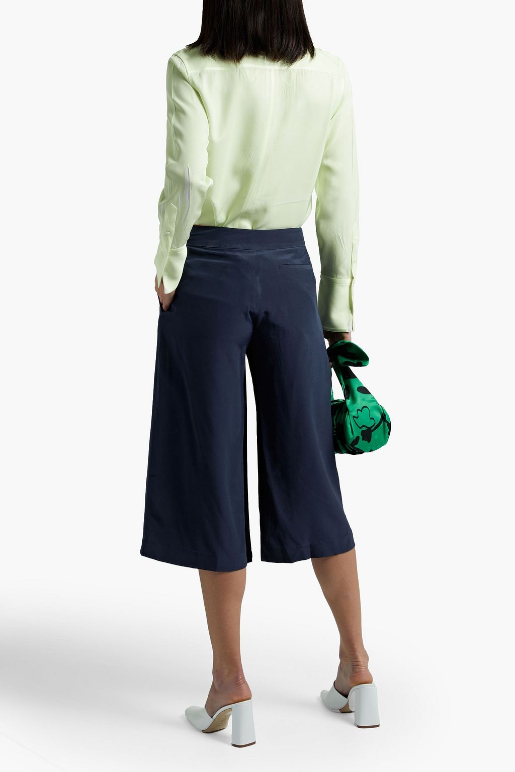 REJINA PYO Anna asymmetric pleated crepe culottes
