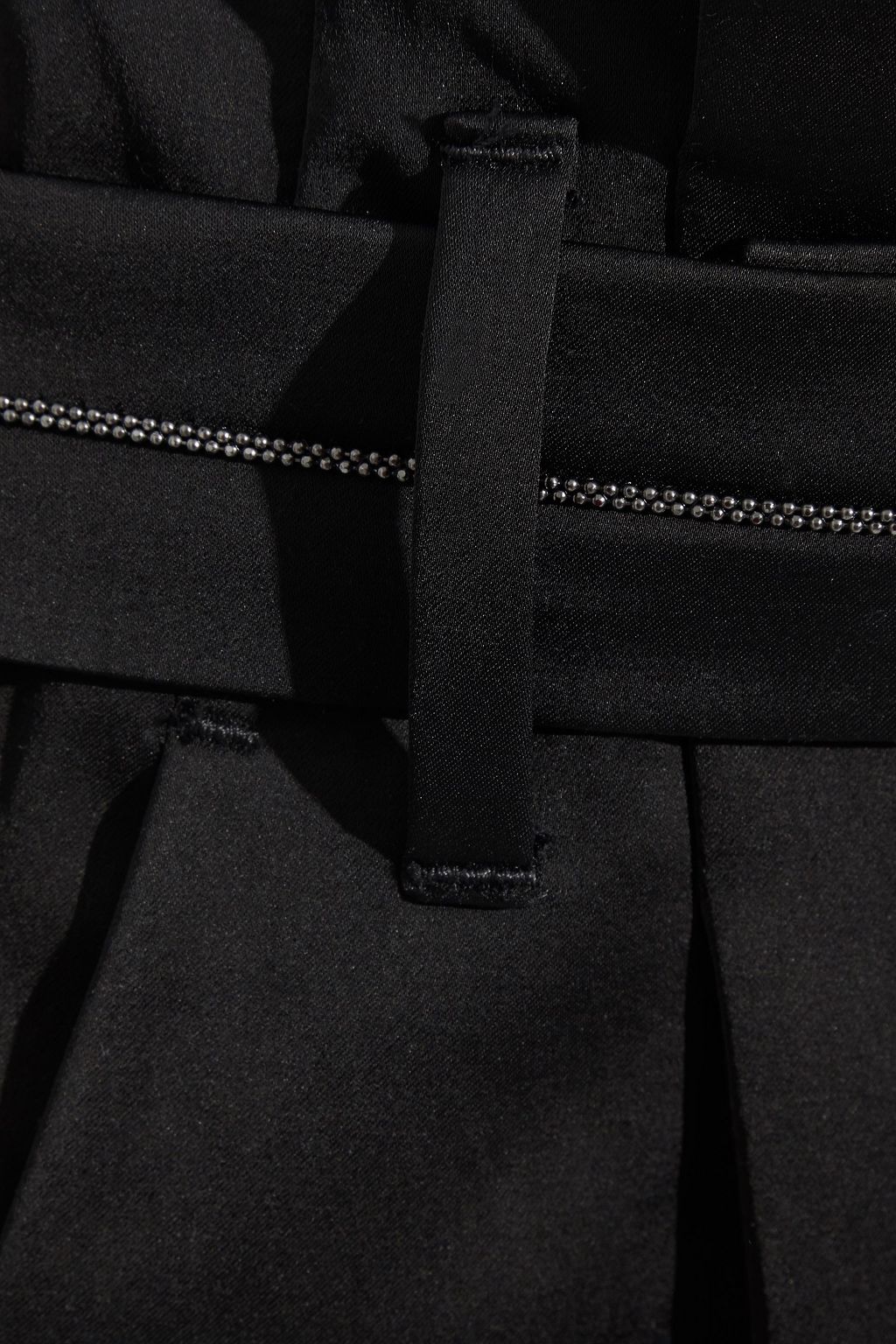 BRUNELLO CUCINELLI Belted pleated satin-crepe straight-leg pants