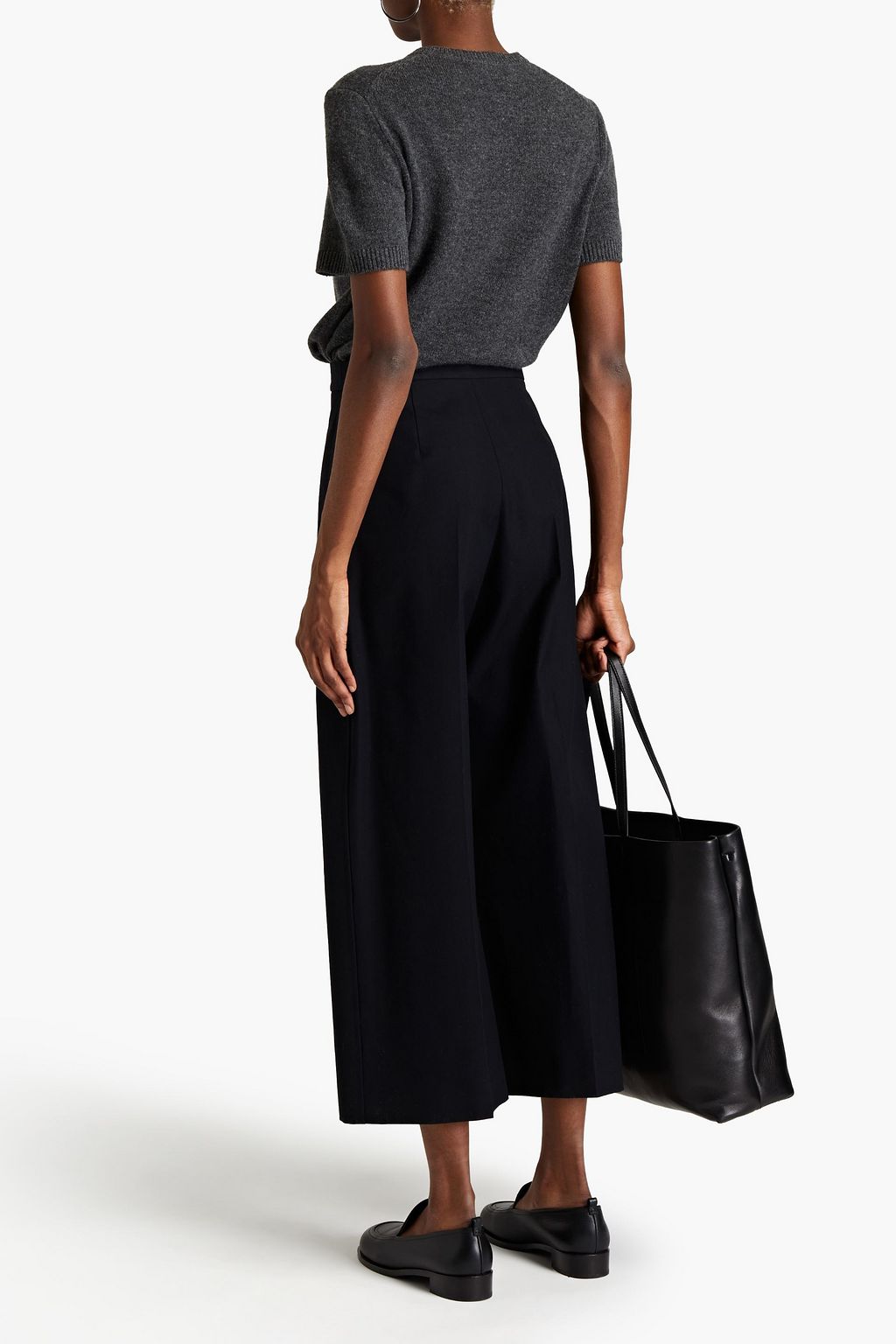 JIL SANDER Cropped cotton wide-leg pants
