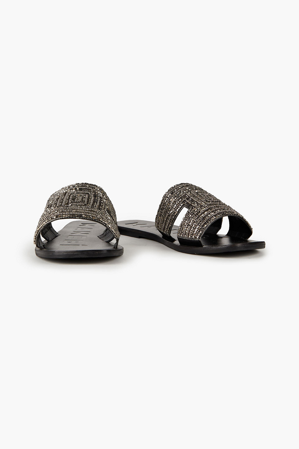 Manebi Flat Sandals In Grey