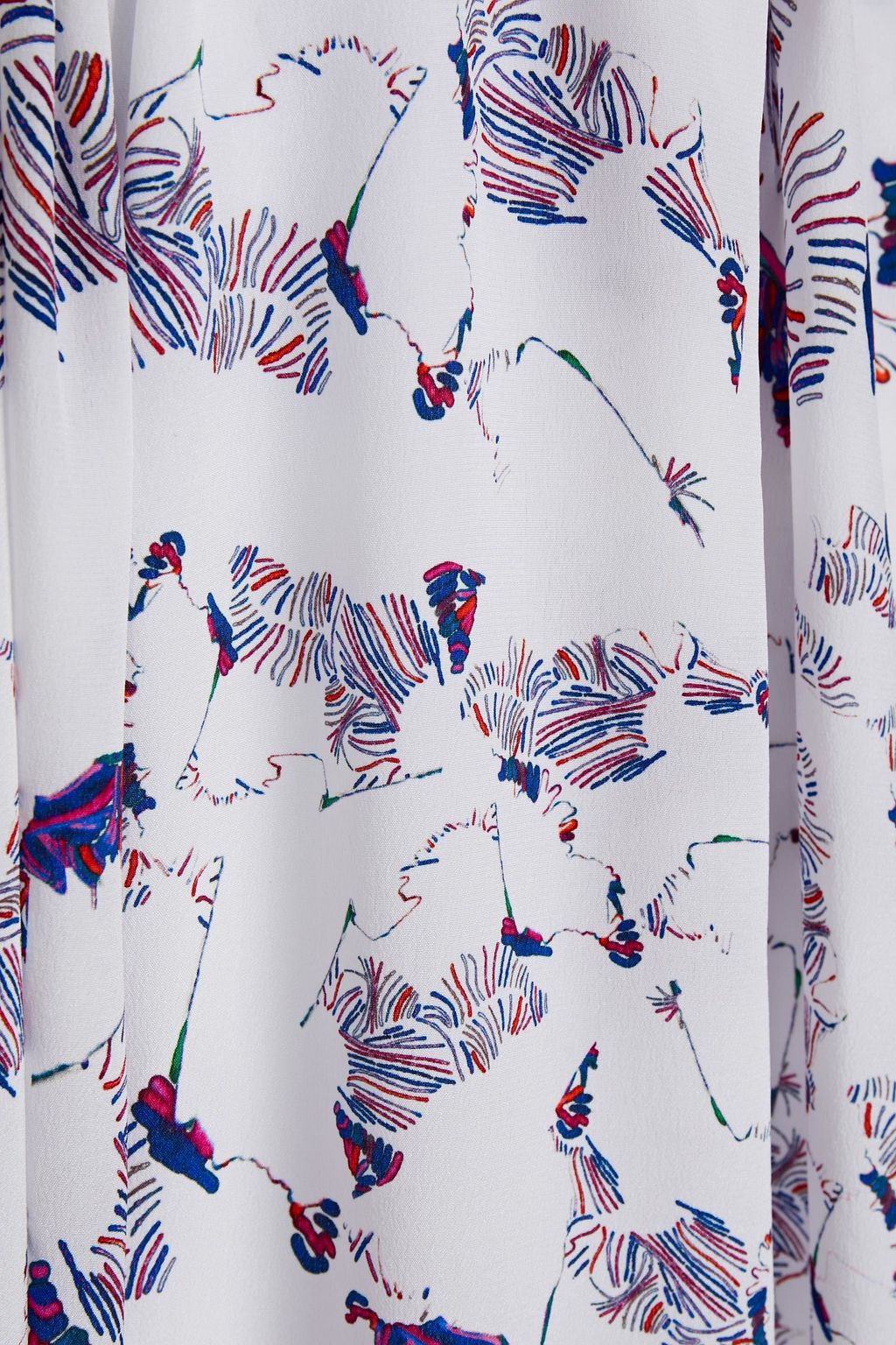 IRO Diamonda belted printed silk crepe de chine midi dress
