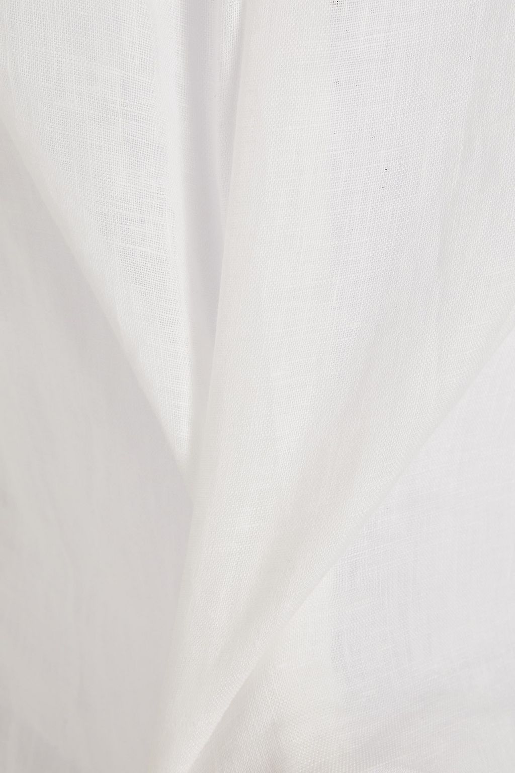 ZIMMERMANN Luminous guipure lace-trimmed gathered slub linen blouse