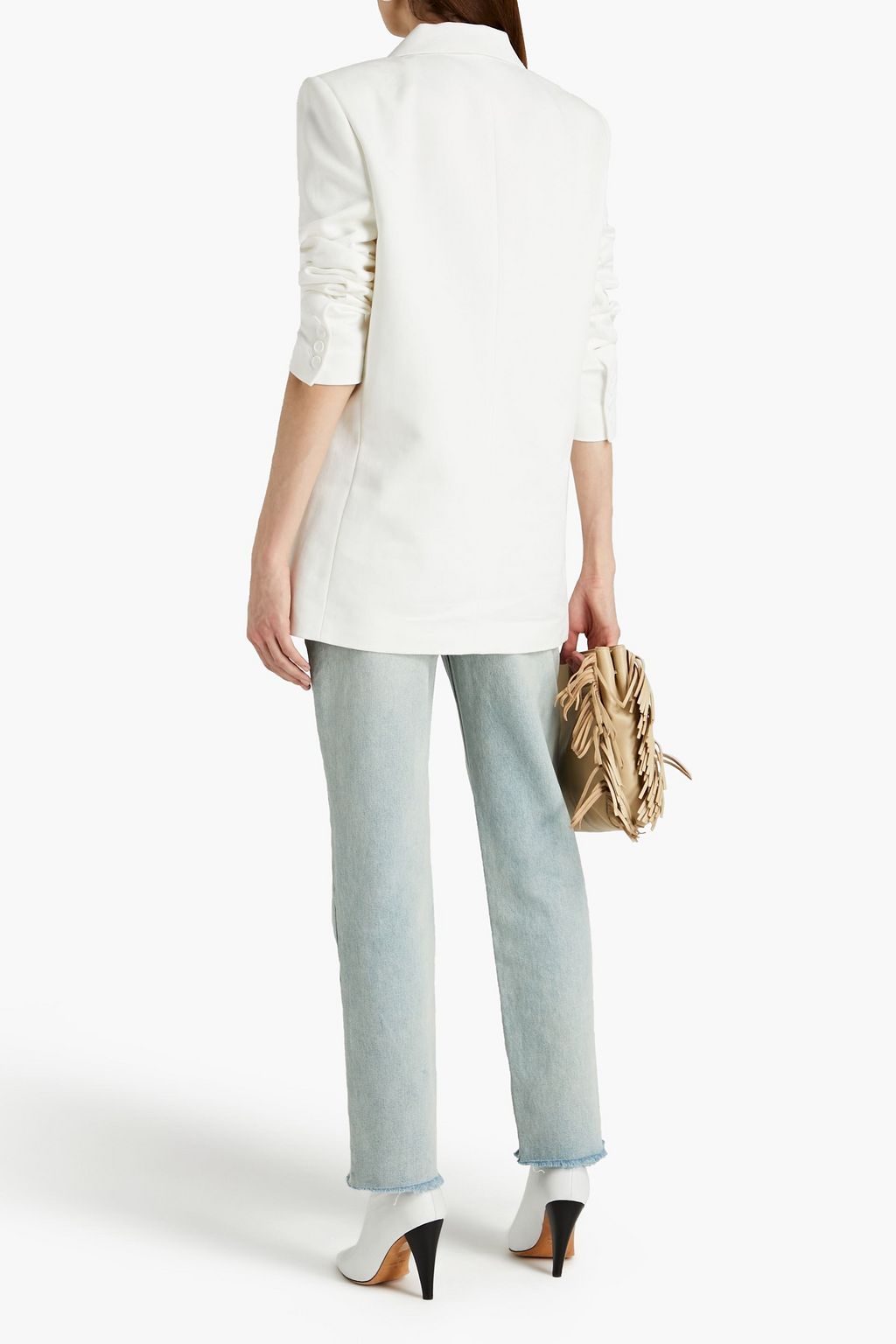 IRO Litta double-breasted cotton and linen-blend twill blazer