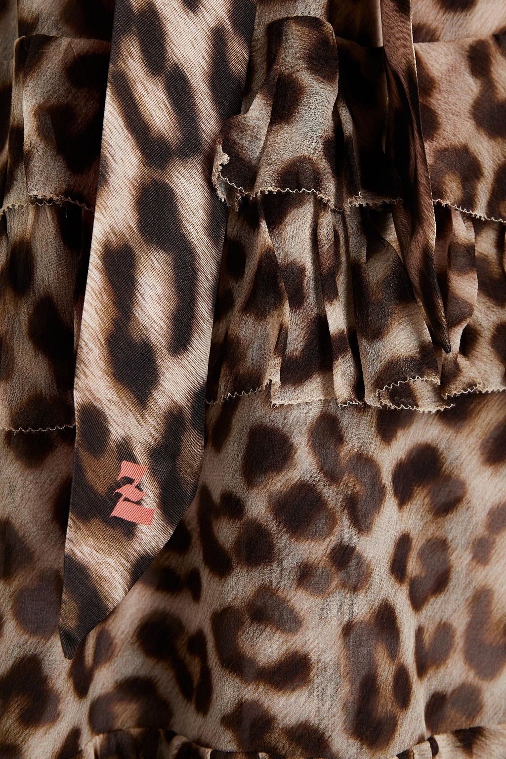 ZIMMERMANN Candescent belted tiered leopard-print silk-crepon midi dress