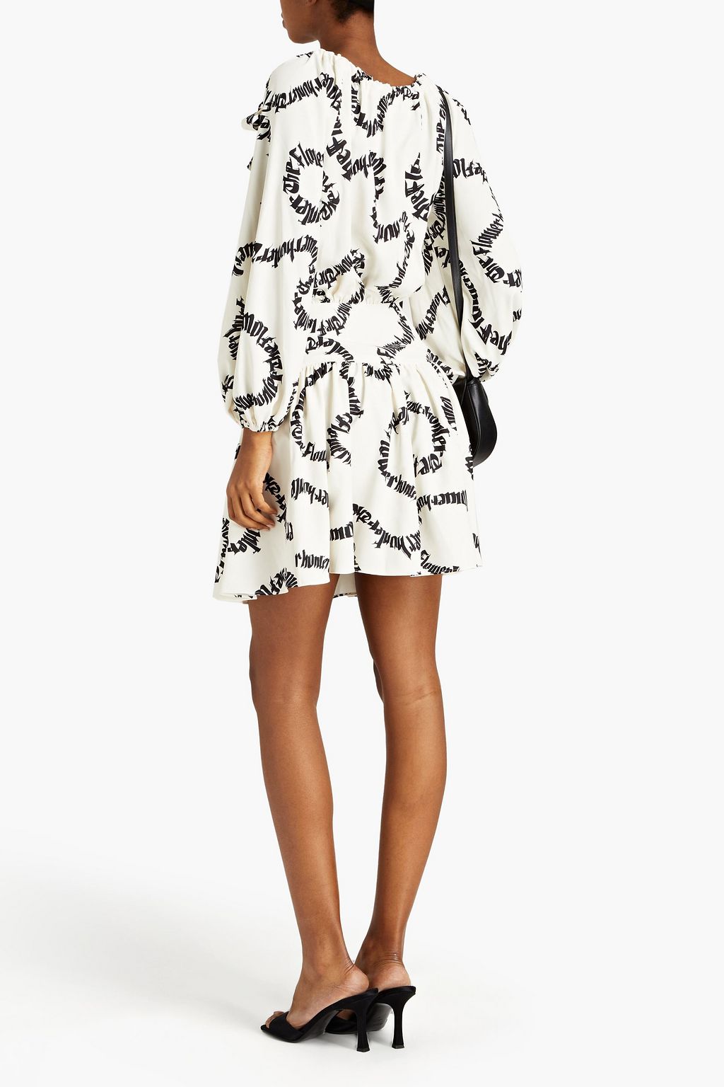 ZIMMERMANN Gathered printed twill mini dress