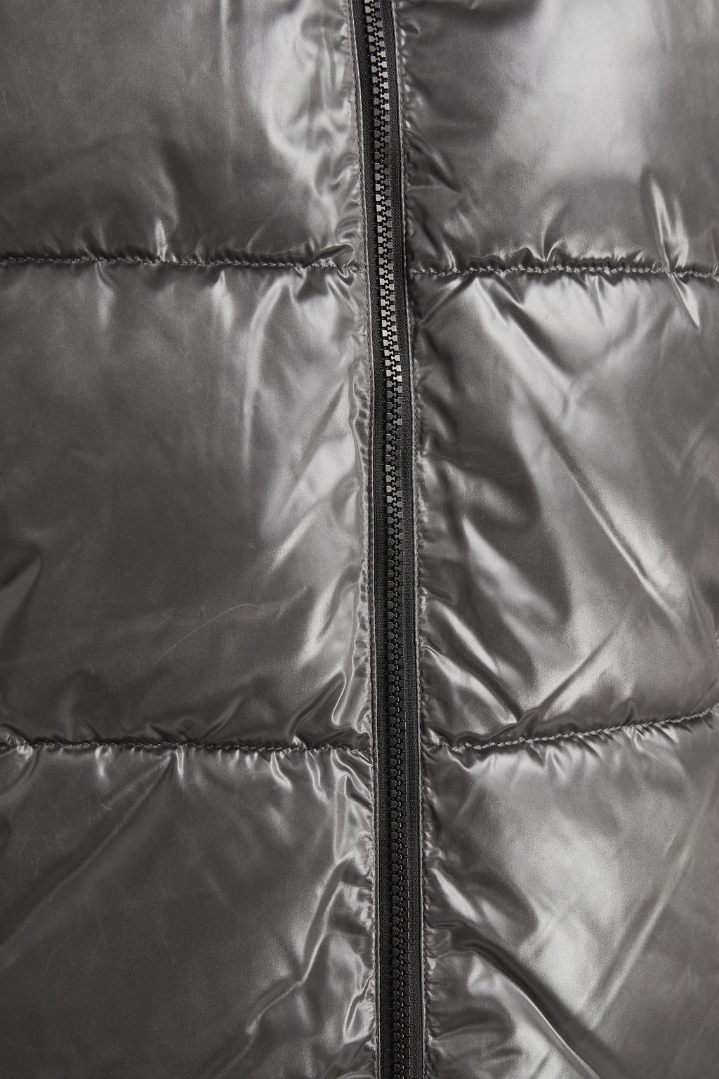 DKNY Quilted metallic shell hooded coat
