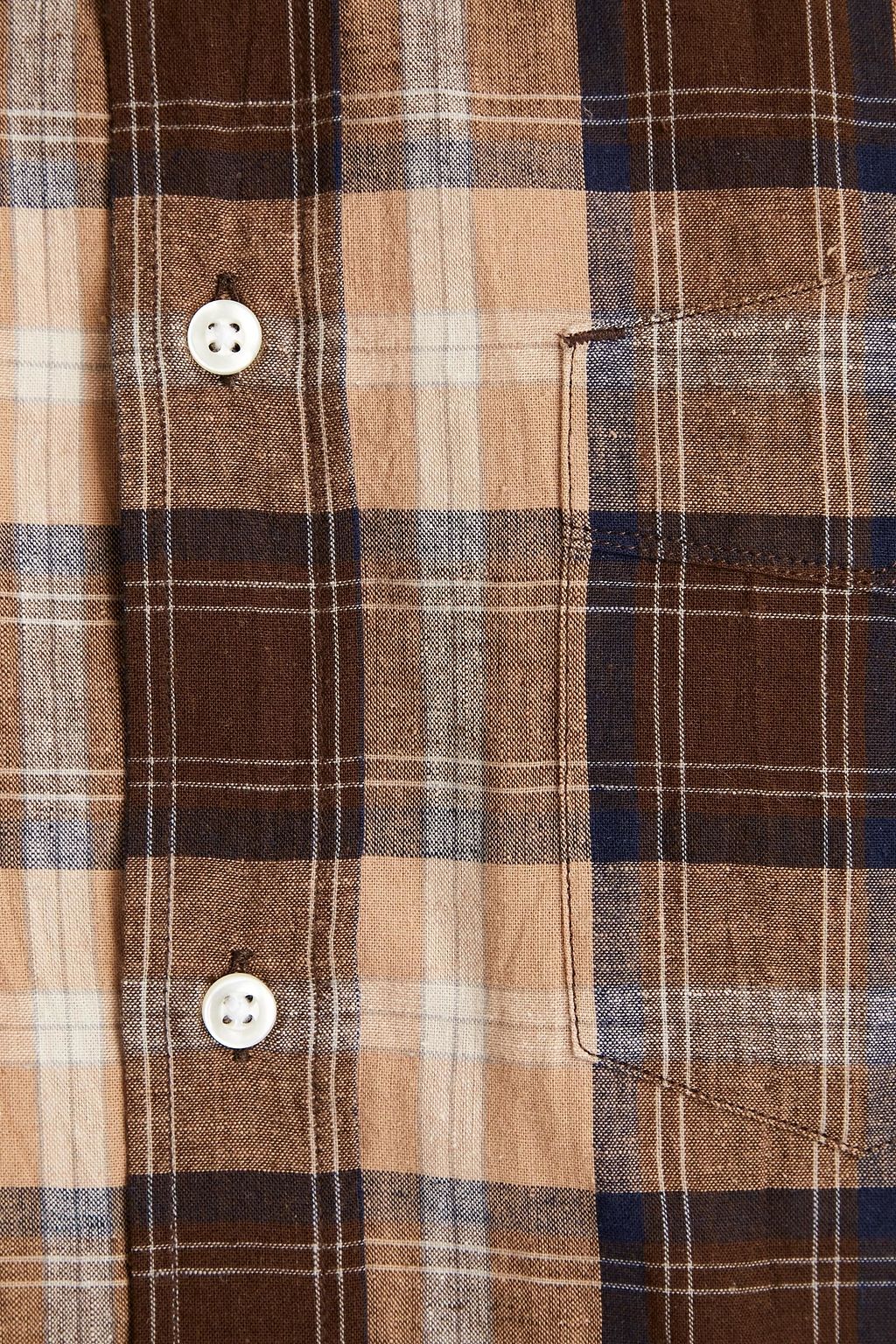OFFICINE GÉNÉRALE Checked crinkled-cotton shirt