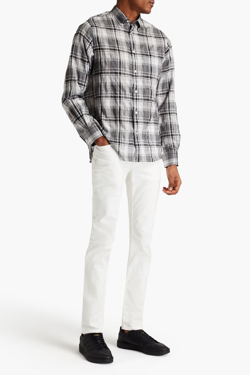 OFFICINE GÉNÉRALE BD checked cotton-blend jacquard shirt