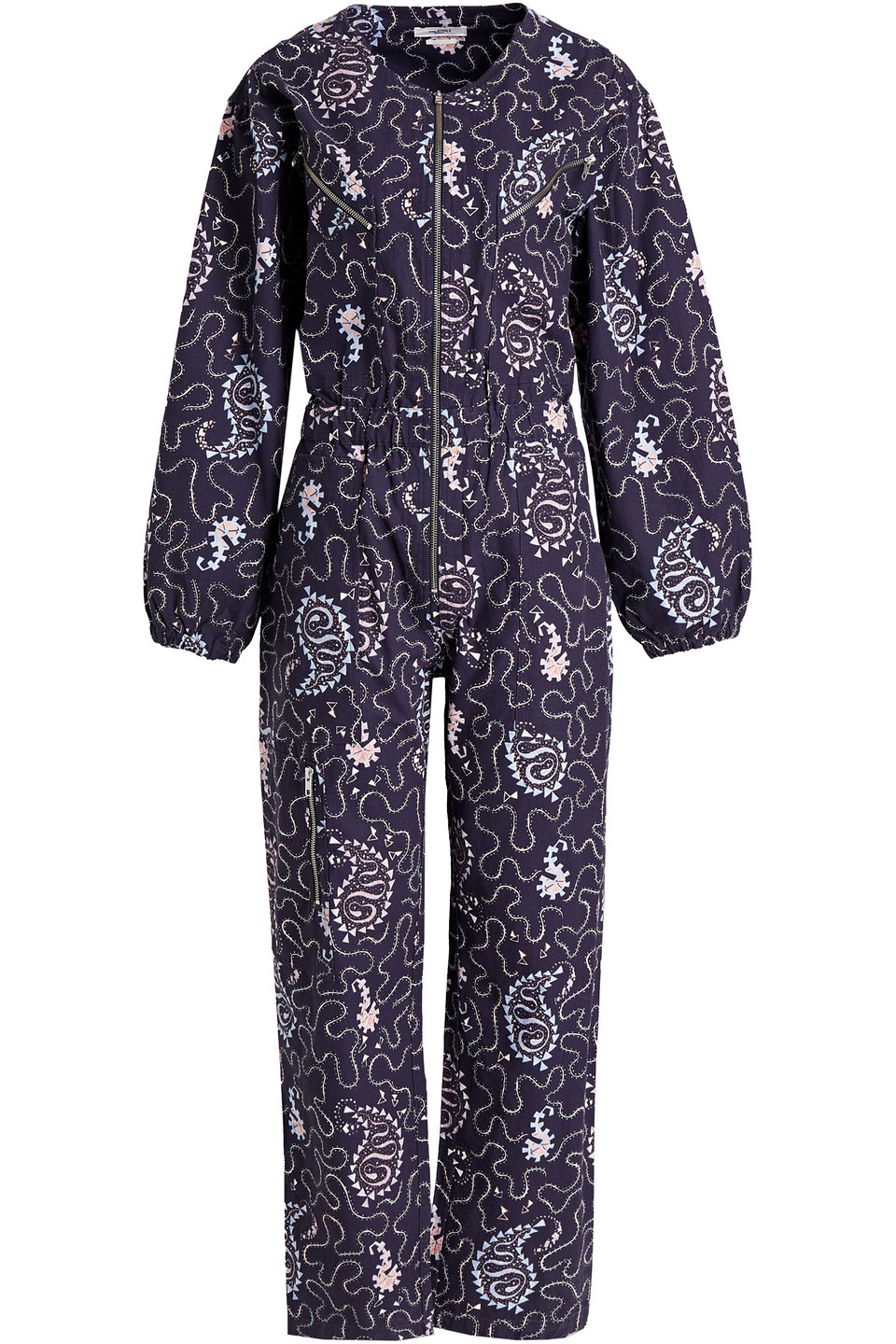 Marant Etoile Nilaney Printed Cotton Jumpsuit In Dark Purple