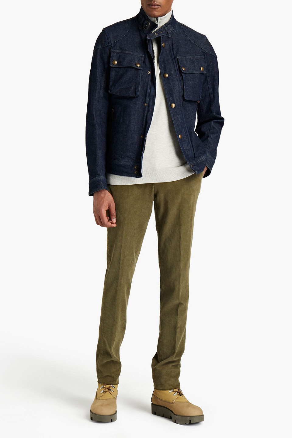 Belstaff Man Racemaster Denim Jacket In Blue