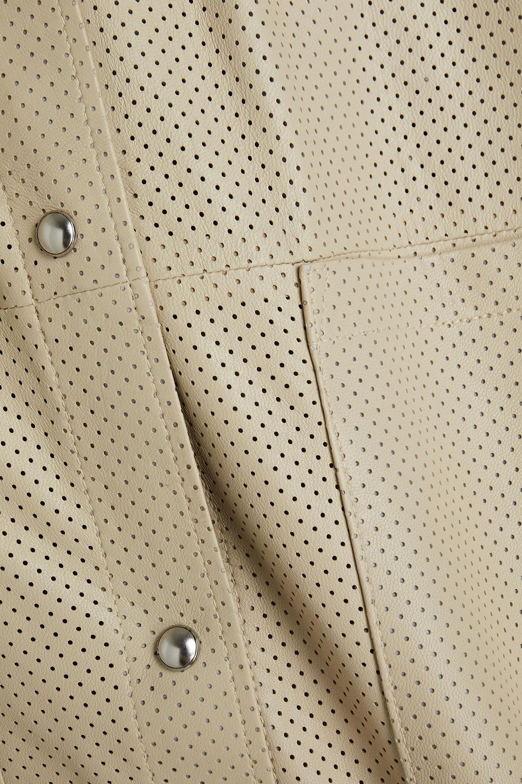 IRO パーフォレーション加工レザー シャツ