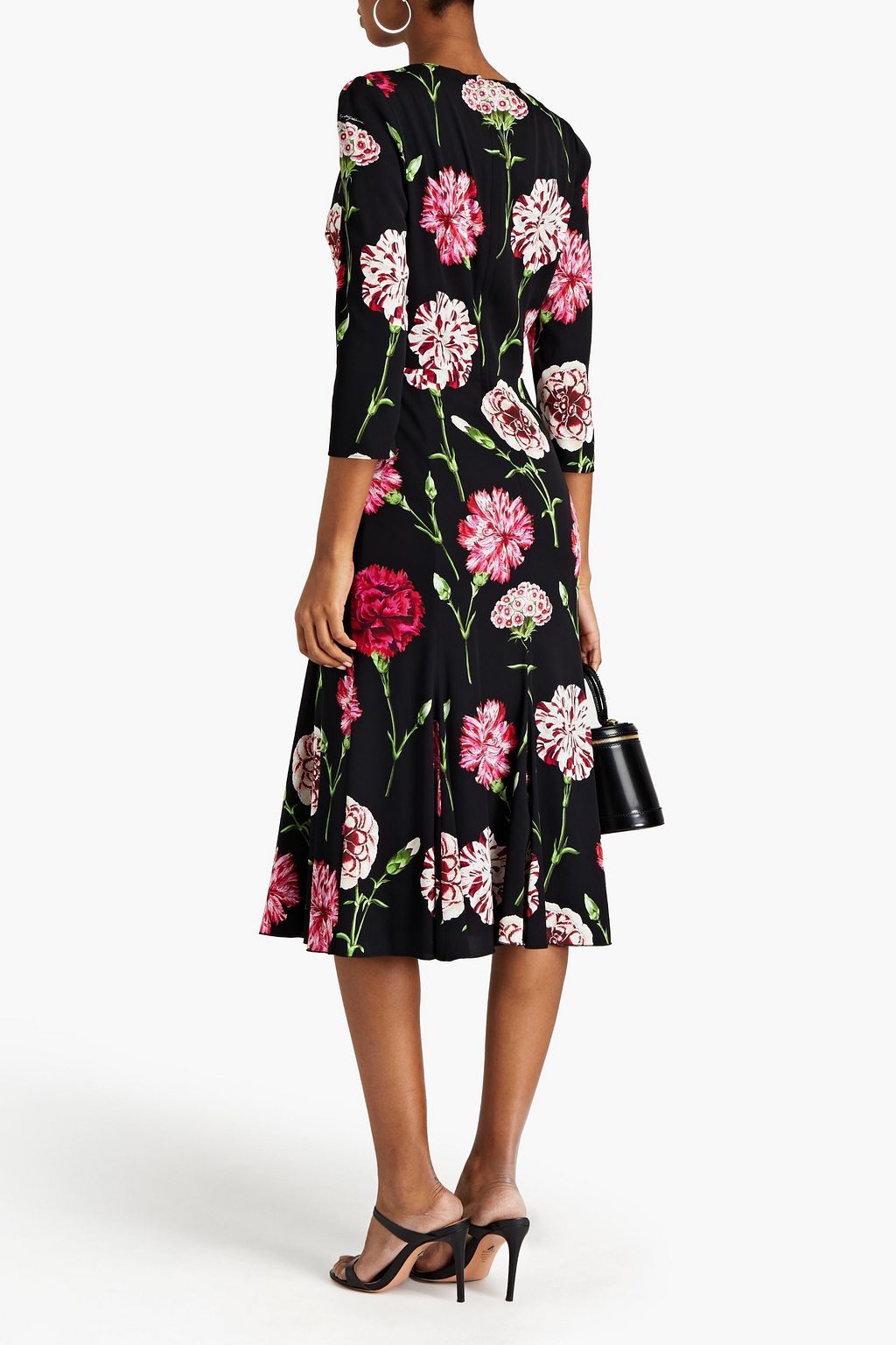 DOLCE&GABBANA Floral-print silk-blend crepe de chine midi dress