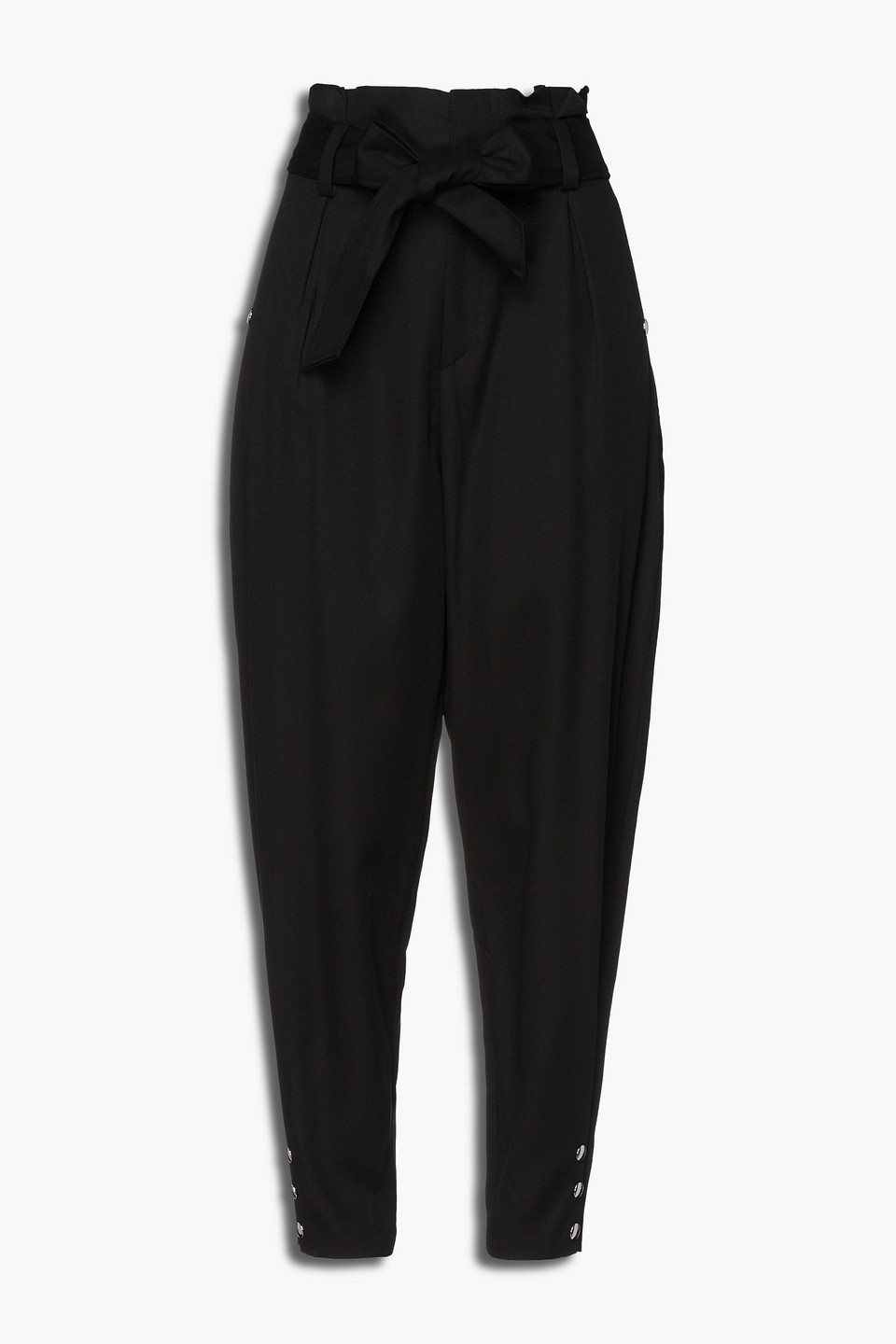 Iro Woman Borcie Cropped Stretch-tencel Twill Tapered Pants Black Size 40