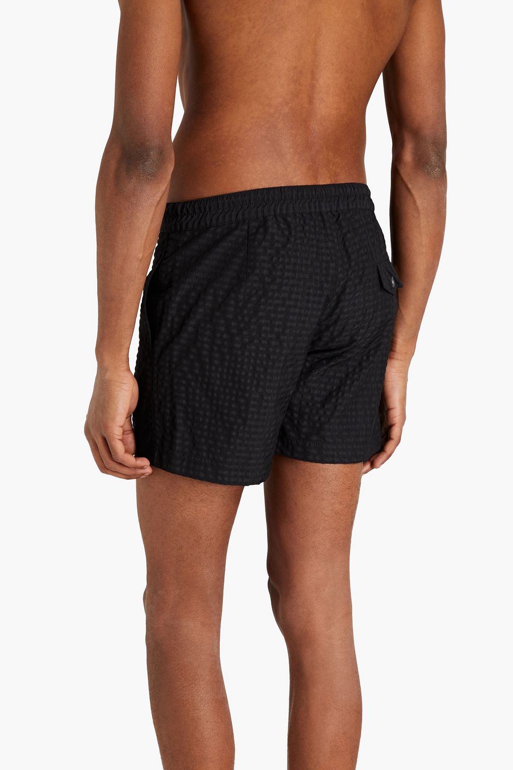 OFFICINE GÉNÉRALE Roman short-length seersucker swim shorts