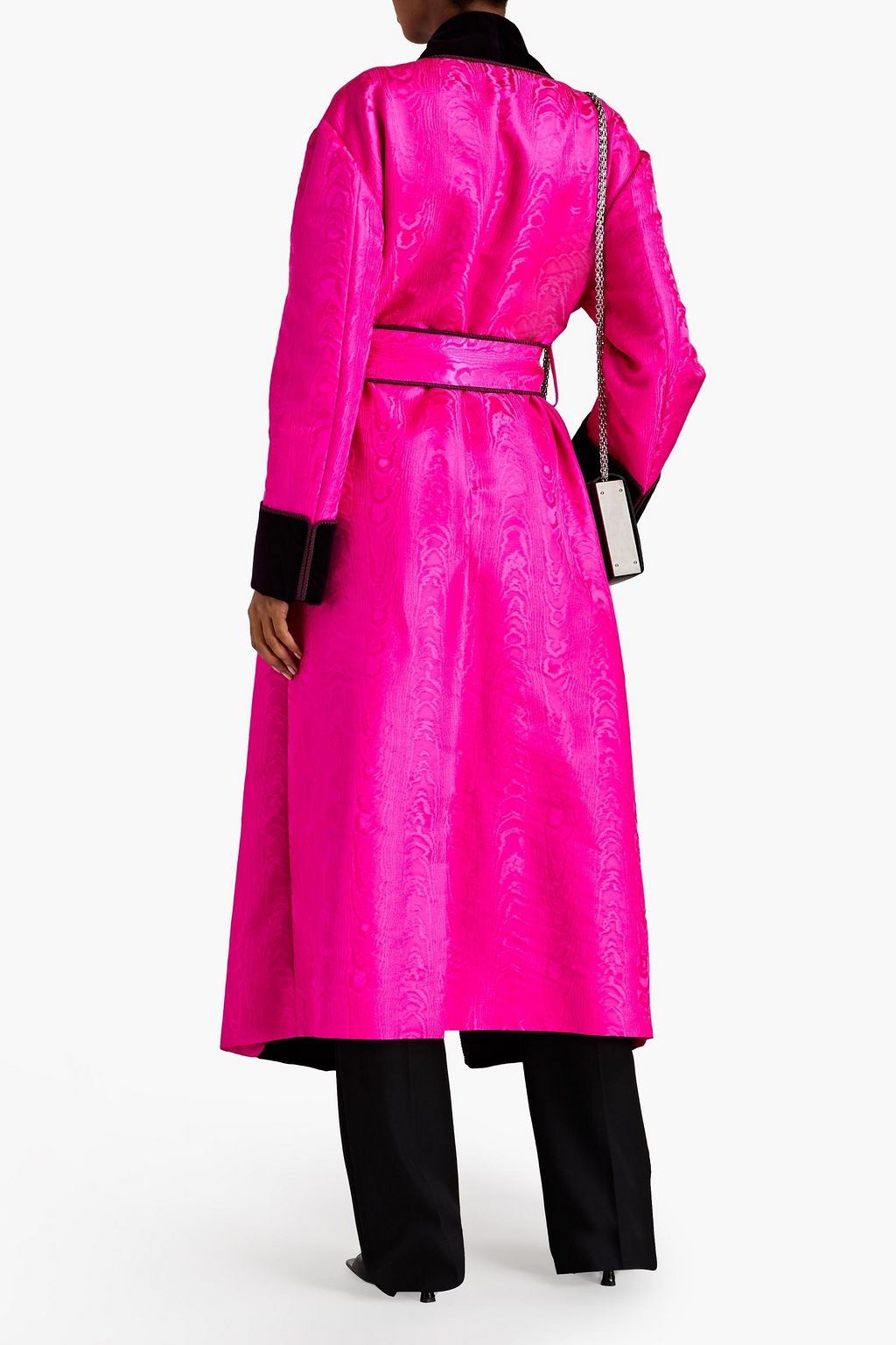 DOLCE&GABBANA Velvet-trimmed moire coat